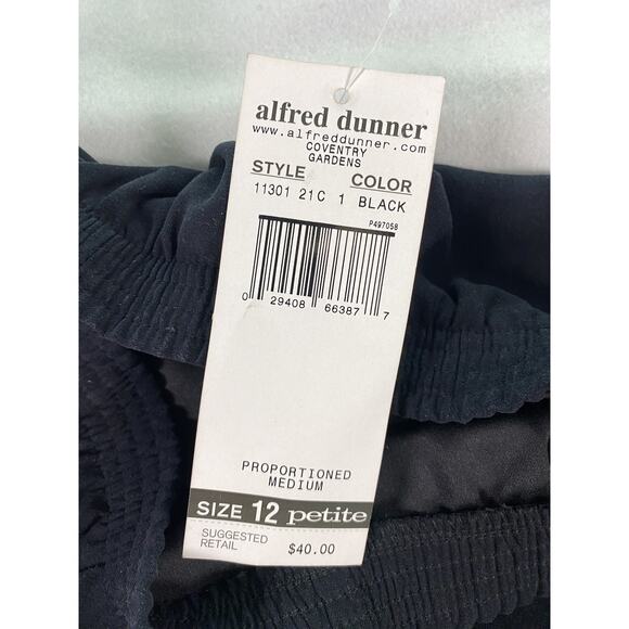 Alfred Dunner Women's Size 12 Petite Black Elastic Waist Pants Classics NWT - Picture 3 of 3